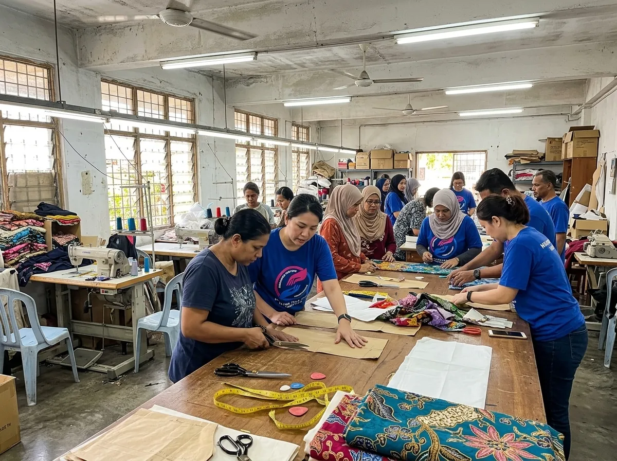 Community participants in a tailoring workshop.